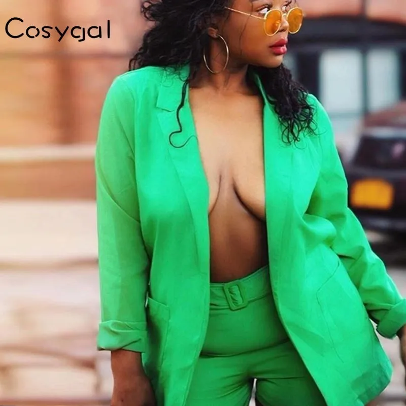 COSYGAL Jacket+shorts 2 Piece Set Women Set Green Belt Lace Up Two Piece Set Club Overalls Sexy Summer Clothes For Women 2019
COSYGAL Jacket+shorts 2 Piece Set Women Set Green Belt Lace Up Two Piece Set Club Overalls Sexy Summer Clothes For Women 2019