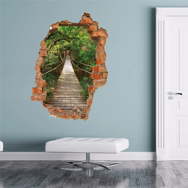 1PC Green Broken Wall Suspension Bridge Forest 3D Wall Sticker For Living Room Bedroom Corridor Decorative70*50CM
1PC Green Broken Wall Suspension Bridge Forest 3D Wall Sticker For Living Room Bedroom Corridor Decorative70*50CM