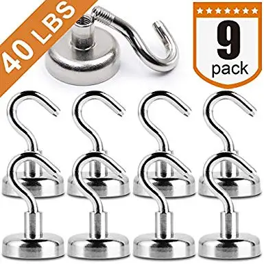 Heavy Duty Magnetic Hooks, Strong Neodymium Magnet Hook for Home, Kitchen, Workplace, Office and Garage, Hold Up To 40 Pounds
Heavy Duty Magnetic Hooks, Strong Neodymium Magnet Hook for Home, Kitchen, Workplace, Office and Garage, Hold Up To 40 Pounds