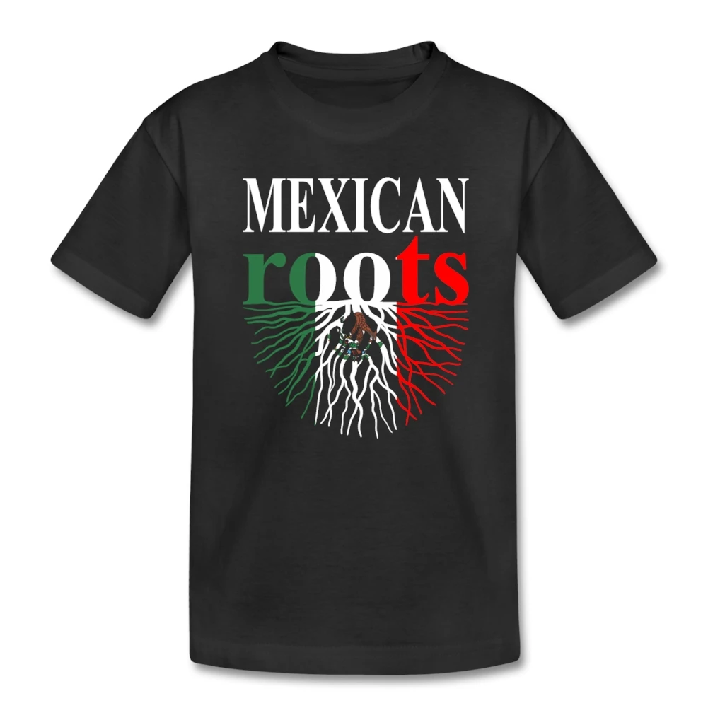Фото Casual T-shirts Children 4T-8T Mexican Roots Mexico Flag Shirt Girl Short Sleeve Crew Neck T-shirt | Мать и ребенок