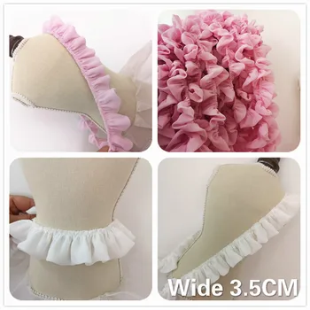3.5CM Wide Luxury White Pink 3D Pleated Soft Chiffon Lace Fabric Applique Guipure Ruffle Trim Ribbon DIY Sewing Decoration
3.5CM Wide Luxury White Pink 3D Pleated Soft Chiffon Lace Fabric Applique Guipure Ruffle Trim Ribbon DIY Sewing Decoration