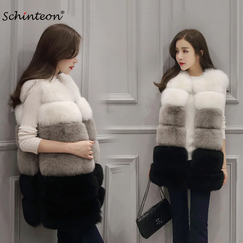 2018 Women Fur Vest Waistcoat Gilet Coats Faux Fox Fur White Grey Black Spliced Clothing Top Quality Fast Shipping
2018 Women Fur Vest Waistcoat Gilet Coats Faux Fox Fur White Grey Black Spliced Clothing Top Quality Fast Shipping