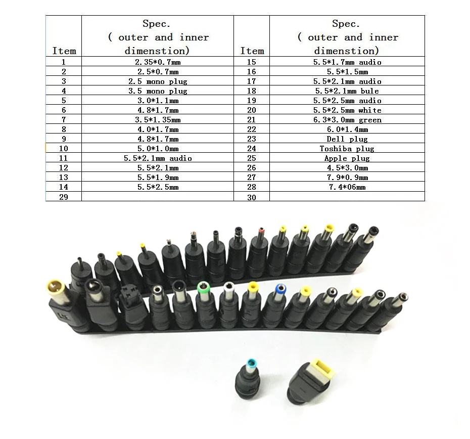 universal dc power supply adapter connector 1