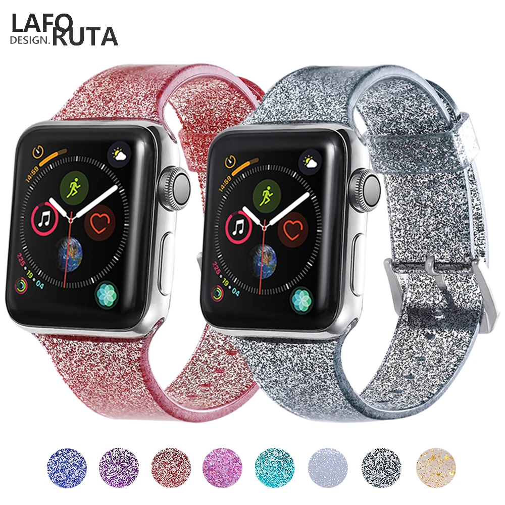 Laforuta Silicone Band for Apple Watch 40mm 44mm iWatch Strap Waterproof Transparent Glitter Women Bracelet For Series 4 3 2 1
Laforuta Silicone Band for Apple Watch 40mm 44mm iWatch Strap Waterproof Transparent Glitter Women Bracelet For Series 4 3 2 1
