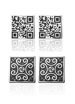 20pairs/lot Black Enamel Cufflinks Creative QR Code Cuff links Vintage Retro Flower Pattern Cufflink Men's Jewelry Wholesale
20pairs/lot Black Enamel Cufflinks Creative QR Code Cuff links Vintage Retro Flower Pattern Cufflink Men's Jewelry Wholesale