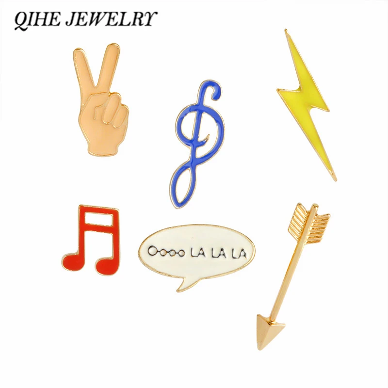 QIHE JEWELRY Arrow lightning Music Note "Oooo LA LA LA" Hard Enamel Lapel Pin Badge Unique Brooch Accessory
QIHE JEWELRY Arrow lightning Music Note "Oooo LA LA LA" Hard Enamel Lapel Pin Badge Unique Brooch Accessory