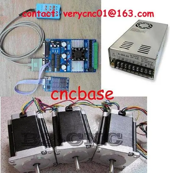 CNC kit 3 Axis Stepper Driver TB6560 + Display board + Handle + 24V 14.8A Power Supply +290OZ-IN Nema23 stepper motor
CNC kit 3 Axis Stepper Driver TB6560 + Display board + Handle + 24V 14.8A Power Supply +290OZ-IN Nema23 stepper motor