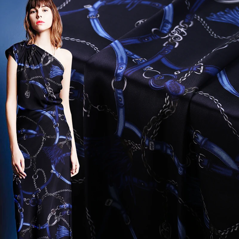 108cm Width 19mm Love the Horse Chains Blue Mulberry Silk Stretch Satin Fabric for Woman Summer Dress Blouse Sewing-AF806
108cm Width 19mm Love the Horse Chains Blue Mulberry Silk Stretch Satin Fabric for Woman Summer Dress Blouse Sewing-AF806