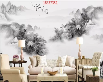 beibehang Custom size New Chinese classical minimalist abstract ink landscape mountain birds decorative painting background wall
beibehang Custom size New Chinese classical minimalist abstract ink landscape mountain birds decorative painting background wall
