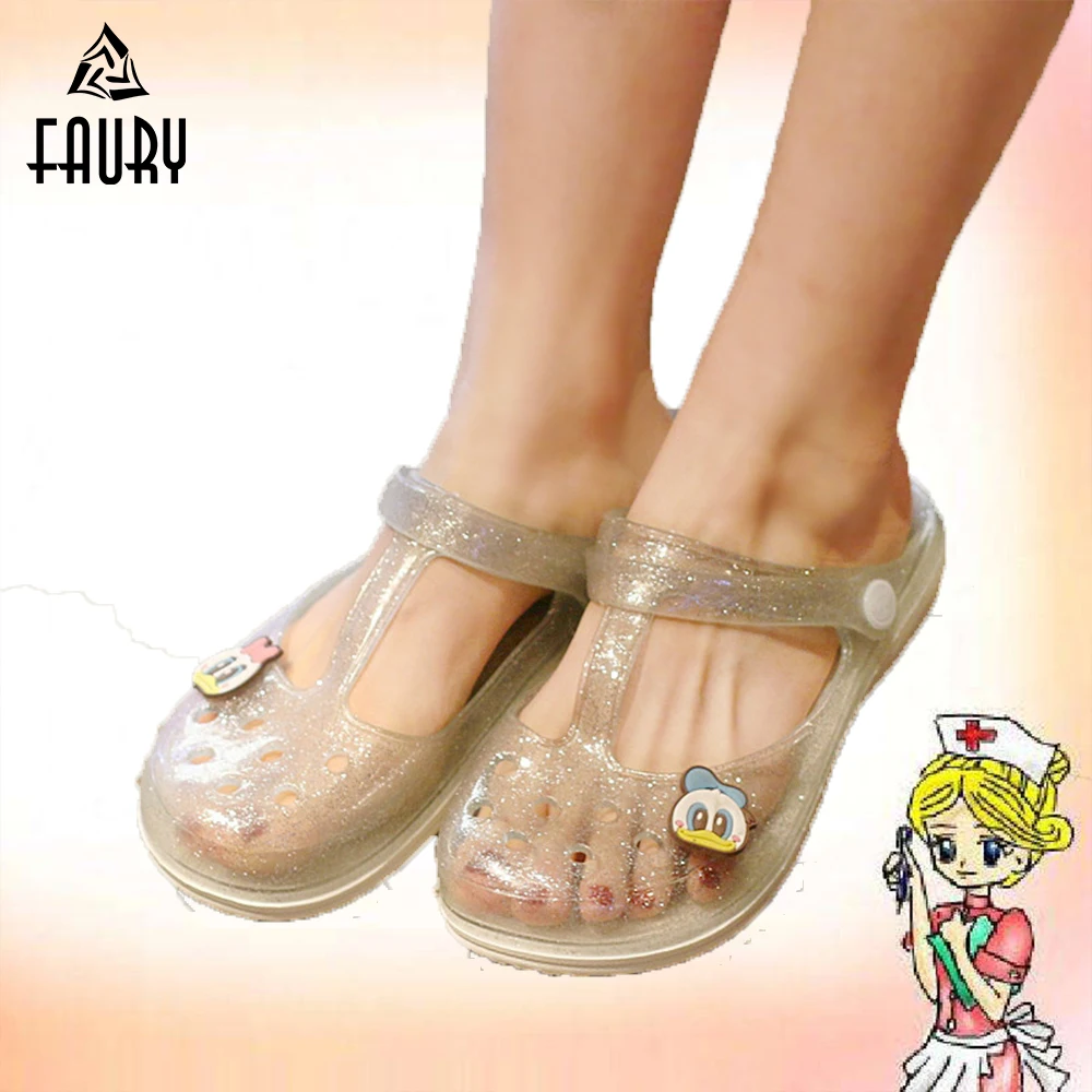 Nurse Women's Plastic Medical Shoes Flat-bottomed Hole Shoes Waterproof Non-slip Doctor Surgical Crystal Sandals Bling
Nurse Women's Plastic Medical Shoes Flat-bottomed Hole Shoes Waterproof Non-slip Doctor Surgical Crystal Sandals Bling