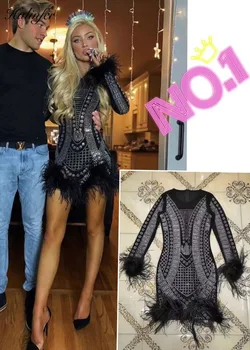 Halinfer 2019 new summer women dress sexy bodycon o-neck Feathers bandage dress elegant celebrity party black dresses vestidos
Halinfer 2019 new summer women dress sexy bodycon o-neck Feathers bandage dress elegant celebrity party black dresses vestidos