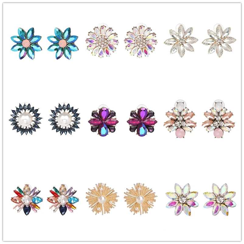 AOTEMAN Fashion Jewelry Colorful crystal Pearl flower Stud Earrings for Women girls party ethnic Brincos simple oorbellen 2019
AOTEMAN Fashion Jewelry Colorful crystal Pearl flower Stud Earrings for Women girls party ethnic Brincos simple oorbellen 2019
