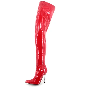 Sexy Patent Leather Pointed Toe Metal Heel Thigh High Boots Multi-Colors Botas Altas Por Encima De La Rodilla Botines Mujer 2017
Sexy Patent Leather Pointed Toe Metal Heel Thigh High Boots Multi-Colors Botas Altas Por Encima De La Rodilla Botines Mujer 2017