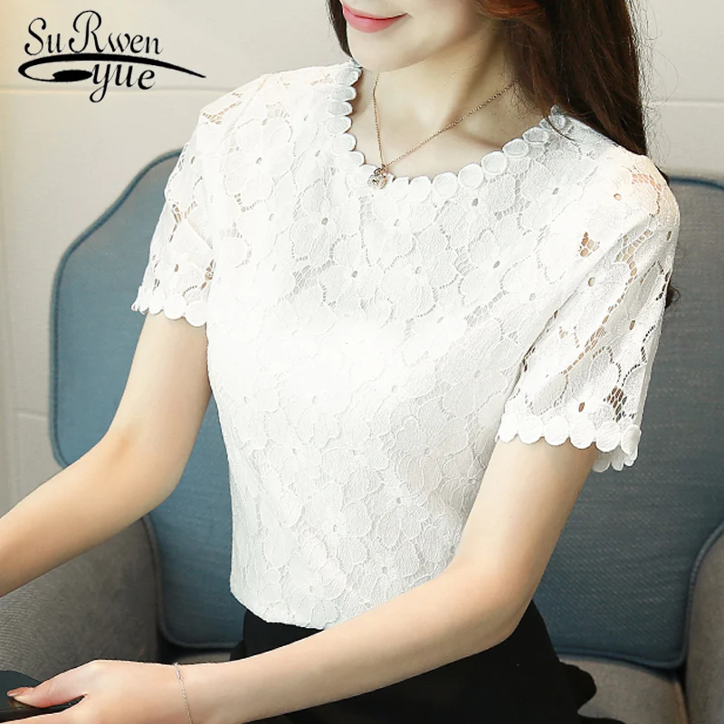 new summer short sleeve lace women shirt blouse fashion 2019 O-neck women's clothing shirt white women's tops blusas D710 30
new summer short sleeve lace women shirt blouse fashion 2019 O-neck women's clothing shirt white women's tops blusas D710 30