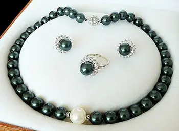 Hot sale new Style >>>>>GENUINE 10MM DARK GREEN SOUTH SEA SHELL PEARL NECKLACE RING STUD EARRING SET
Hot sale new Style >>>>>GENUINE 10MM DARK GREEN SOUTH SEA SHELL PEARL NECKLACE RING STUD EARRING SET