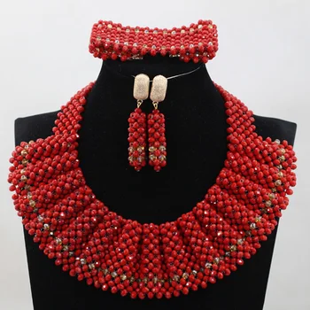 Romantic Red Chunky Bib Women African Jewelry Sets Handmade Crystal Beaded Bridal Necklace Set New Year Gift Free Shipping WD988
Romantic Red Chunky Bib Women African Jewelry Sets Handmade Crystal Beaded Bridal Necklace Set New Year Gift Free Shipping WD988