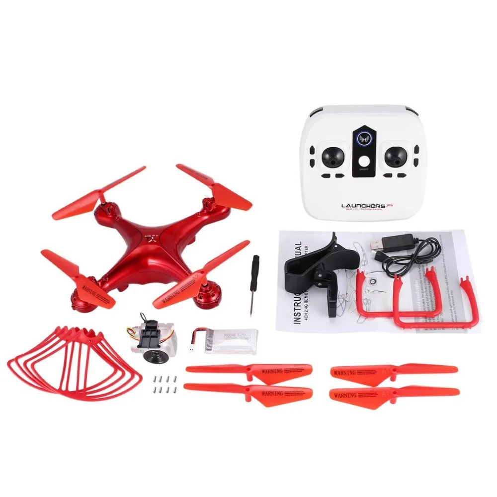 

RC Drone Profissional Helicopter Aircraft with 0.3MP/720P/1080P HD Wifi FPV Camera Altitude Hold Headless 3D Flip 18min Flight