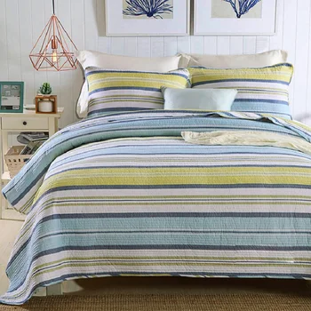 CHAUSUB Stripe Quilt Set 3PCS Cotton Quilts Quilted Bedspreads Bed Cover Sheets Pillowcase King Queen Size Coverlets Blanket
CHAUSUB Stripe Quilt Set 3PCS Cotton Quilts Quilted Bedspreads Bed Cover Sheets Pillowcase King Queen Size Coverlets Blanket