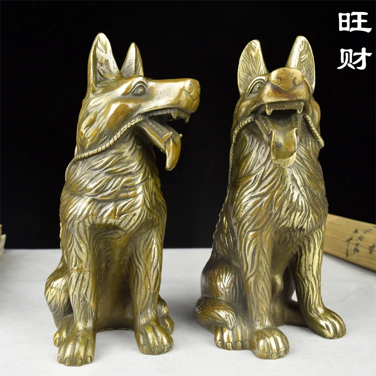 copper ornaments 1 pairs 2PC large antique bronze statue of German shepherd dog lucky dog large brass engraved copper crafts
copper ornaments 1 pairs 2PC large antique bronze statue of German shepherd dog lucky dog large brass engraved copper crafts