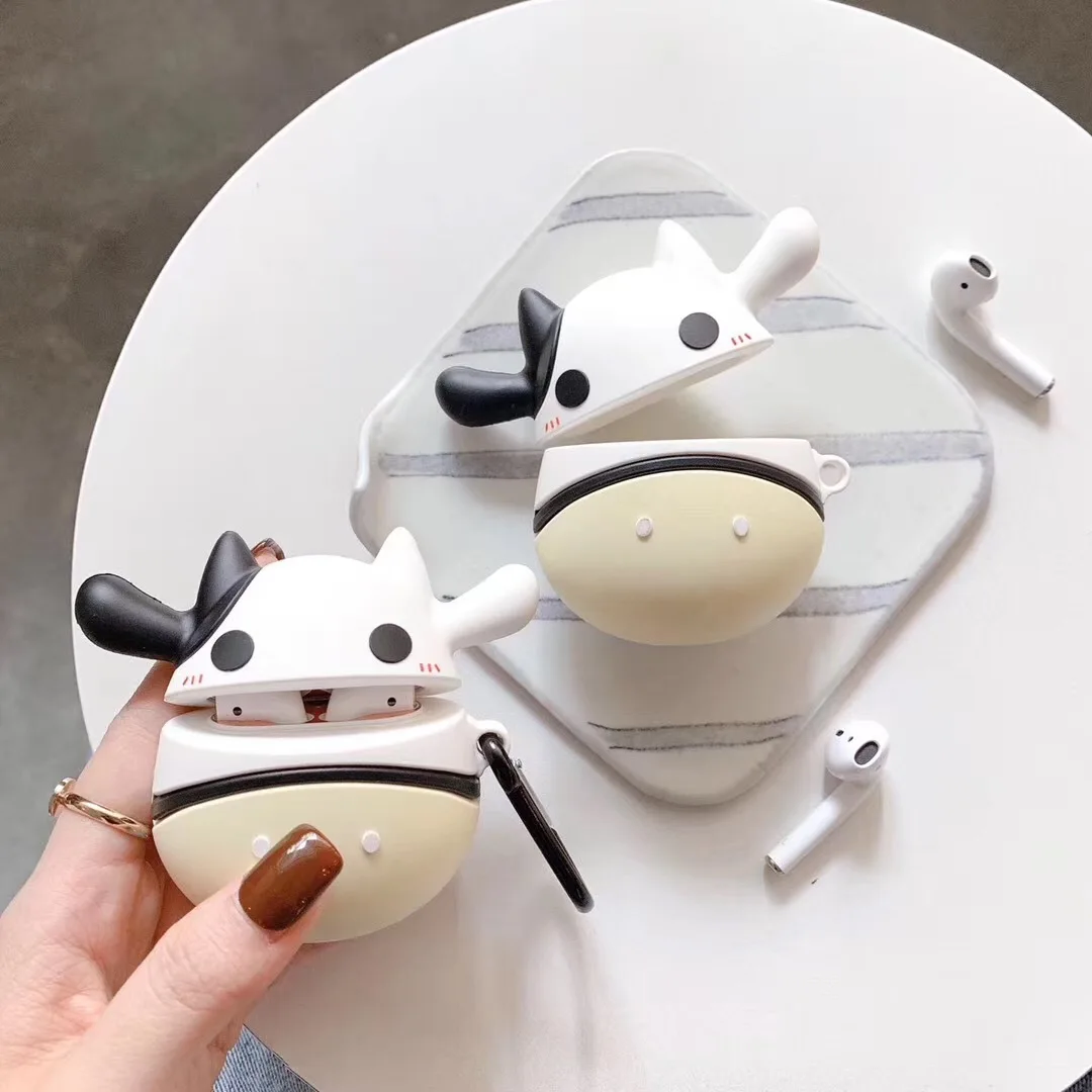3D Cute Cartoon Animal Cow Keychain Silicone Case for Apple Airpods Case Bluetooth Earphone Protective Cover Keyring
3D Cute Cartoon Animal Cow Keychain Silicone Case for Apple Airpods Case Bluetooth Earphone Protective Cover Keyring