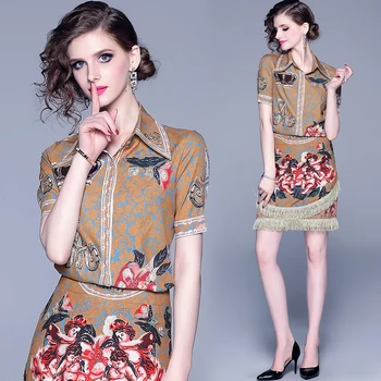 womens woman ladies Designer set suit clothes 2019 summer runway shirt Top+Tassels skirt 2 two piece office work sets suit wear
womens woman ladies Designer set suit clothes 2019 summer runway shirt Top+Tassels skirt 2 two piece office work sets suit wear