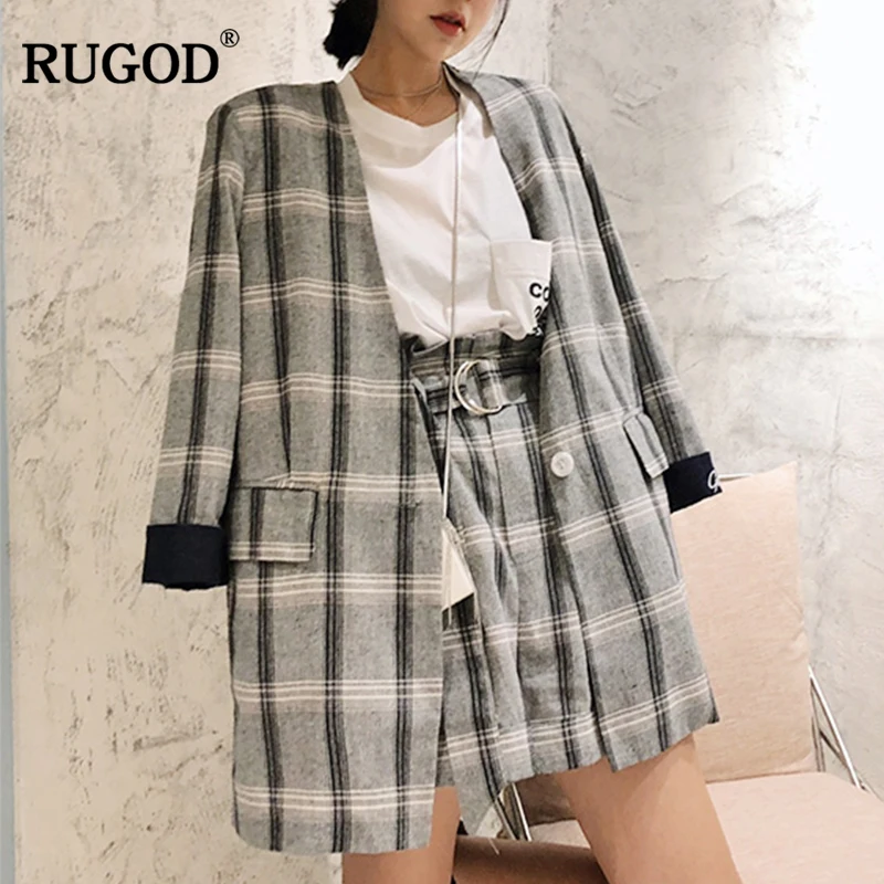 RUGOD Two Piece Set Plaid Female Pant Suits Women Notched Single Breasted Belted Waist Office Lady Suits Two Piece Set Women
RUGOD Two Piece Set Plaid Female Pant Suits Women Notched Single Breasted Belted Waist Office Lady Suits Two Piece Set Women