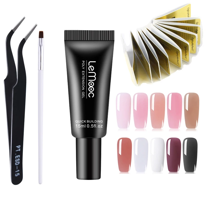 LEMOOC Poly Quick Extension UV Gel Set Clear White Pink Builder Nail Gel Polish for Nail Extensions Nail Forms Acrylic Tips
LEMOOC Poly Quick Extension UV Gel Set Clear White Pink Builder Nail Gel Polish for Nail Extensions Nail Forms Acrylic Tips