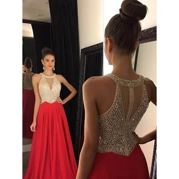 Women's crystal beaded prom dresses 2020 long evening gowns formal halter neck crystals stones beaded sexy A-line chiffon gown
Women's crystal beaded prom dresses 2020 long evening gowns formal halter neck crystals stones beaded sexy A-line chiffon gown
