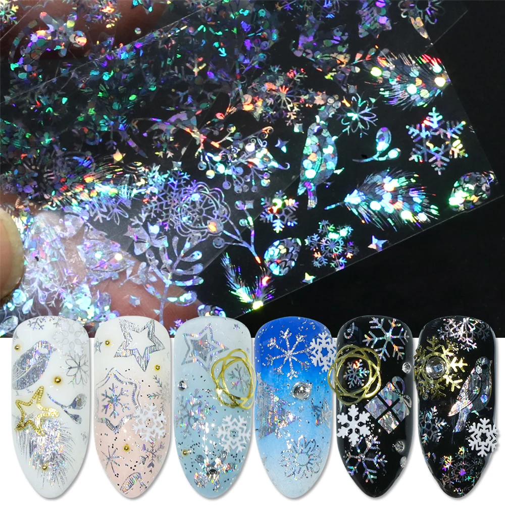8pcs Transfer Foil Nails Sticker Holographic Decals Christmas Star Snow Flowers Adhesive Manicure Nail Art Decoration Tips BEA21
8pcs Transfer Foil Nails Sticker Holographic Decals Christmas Star Snow Flowers Adhesive Manicure Nail Art Decoration Tips BEA21