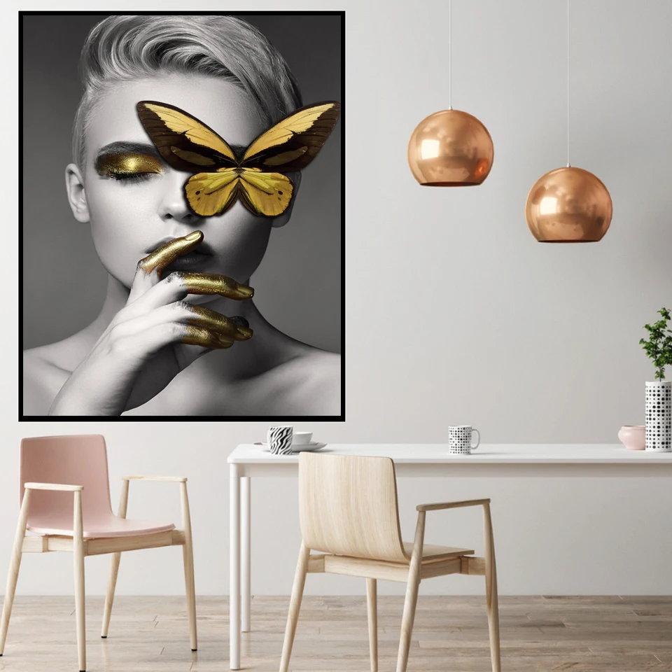 Decoration Nordic Golden Butterfly Poster And Print Girl Canvas Painting Art Canvas Prints Poster Wall Pictures for Living Room
Decoration Nordic Golden Butterfly Poster And Print Girl Canvas Painting Art Canvas Prints Poster Wall Pictures for Living Room
