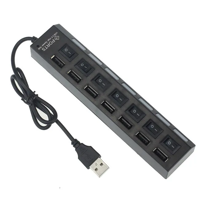 Factory price Hot Selling New 7 Ports LED USB 2.0 Adapter Hub Power on/off Switch For PC Laptop #BL1
Factory price Hot Selling New 7 Ports LED USB 2.0 Adapter Hub Power on/off Switch For PC Laptop #BL1