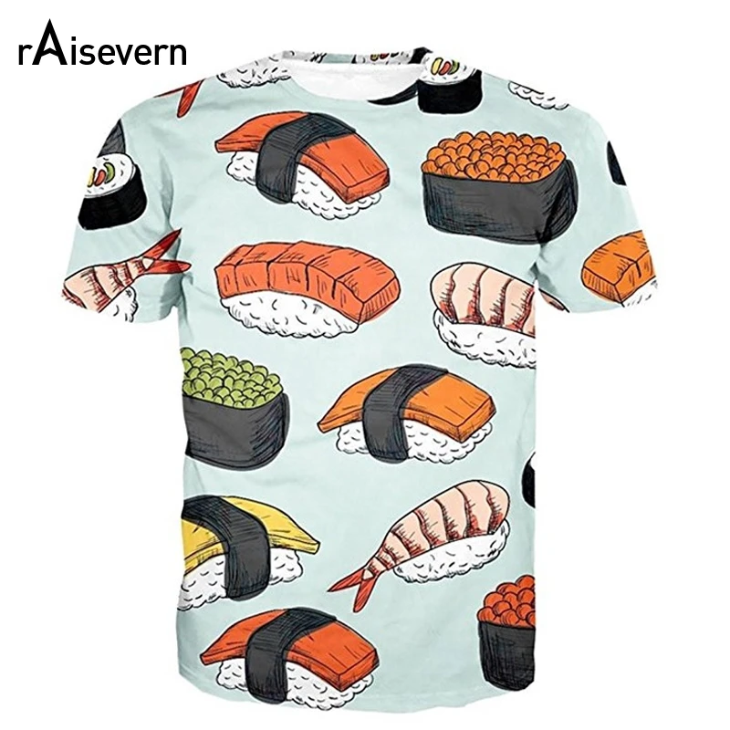 Raisevern Funny Sushi Print 3D T Shirt Men Women Unisex Cute Food Printed Summer Cool Tee Tops Short Sleeve O-Neck T-shirt
Raisevern Funny Sushi Print 3D T Shirt Men Women Unisex Cute Food Printed Summer Cool Tee Tops Short Sleeve O-Neck T-shirt