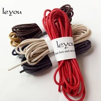 Leyou 80-160cm Round Waxed Coloured Shoelaces Elastic Leather Shoes Strings Boot Sport Shoe Laces Cord image