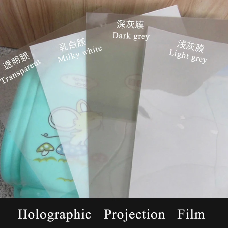 Holographic Projection Film Rear projection film 4 Colors Transparent&White&Light grey&Dark grey color 1.52X0.5M
Holographic Projection Film Rear projection film 4 Colors Transparent&White&Light grey&Dark grey color 1.52X0.5M
