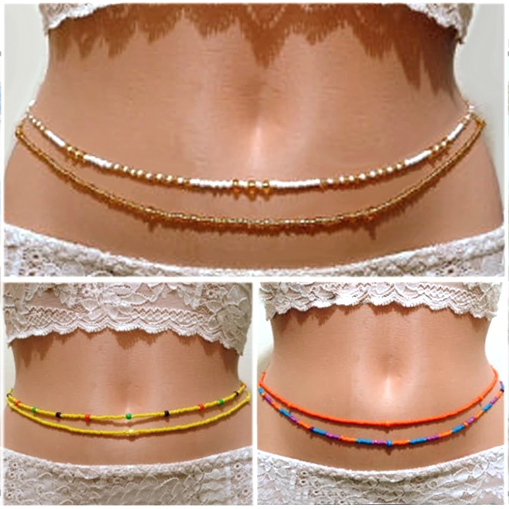 Bohemia Double Strand Bead Belly Chains for Women Body chain Jewelry Fashion Elastic Waist Chain Summer Beach Waistband 2019
Bohemia Double Strand Bead Belly Chains for Women Body chain Jewelry Fashion Elastic Waist Chain Summer Beach Waistband 2019