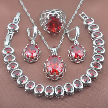 Amazing Silver Color Jewelry Sets Red Cubic Zirconia Women's Wedding Bracelet Necklace Pendant Earrings Ring Hot Sell YZ0164
Amazing Silver Color Jewelry Sets Red Cubic Zirconia Women's Wedding Bracelet Necklace Pendant Earrings Ring Hot Sell YZ0164