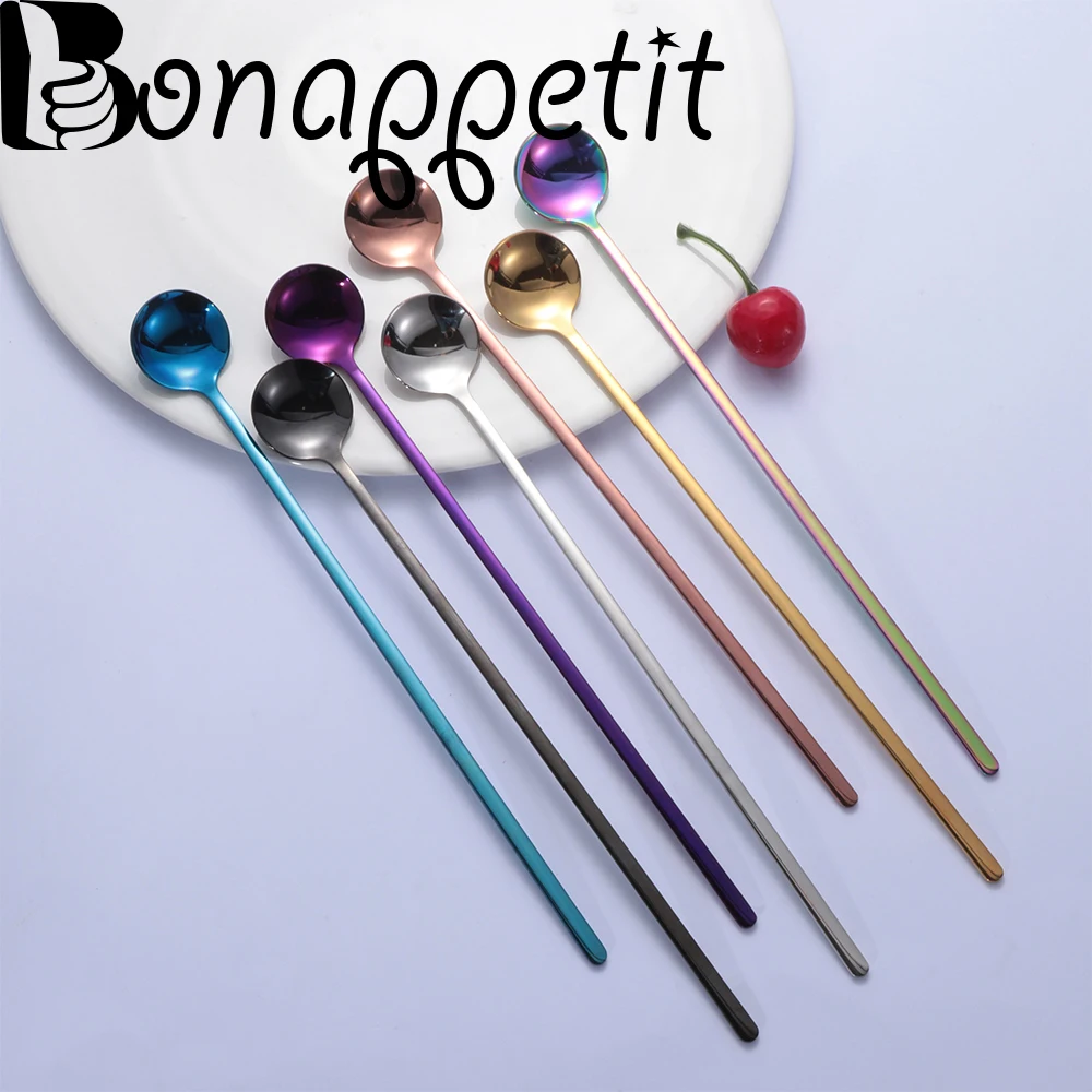 1PC Rainbow Coffee Tea Stir Spoon Long Handle Ice Cream Dessert Spoons Eco-friendly Stainless Steel Kitchen Supplies
1PC Rainbow Coffee Tea Stir Spoon Long Handle Ice Cream Dessert Spoons Eco-friendly Stainless Steel Kitchen Supplies