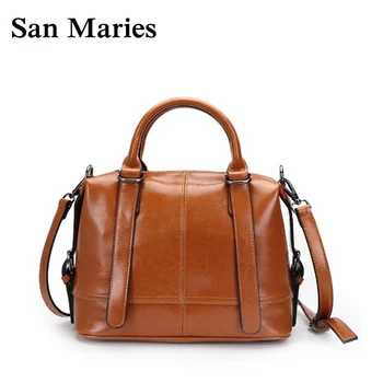 San Maries Real Cow Leather Ladies Handbags High Quality Women Genuine Leather bags Designer Luxury Brand Totes Messenger Bags
San Maries Real Cow Leather Ladies Handbags High Quality Women Genuine Leather bags Designer Luxury Brand Totes Messenger Bags