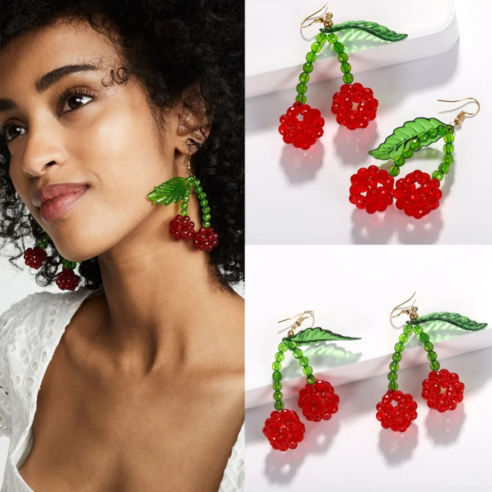 Girlgo Boho Fashion Beads Strawberry Leaf Drop Dangle Earrings for Women Trendy Red Hanging Statement Earrings Wedding Jewelry
Girlgo Boho Fashion Beads Strawberry Leaf Drop Dangle Earrings for Women Trendy Red Hanging Statement Earrings Wedding Jewelry
