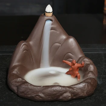 Bouddha Decoration Mountain Incense Burner Ceramic Backflow Incense Cones Holder Incienso Quemador Home Living Room Office Decor
Bouddha Decoration Mountain Incense Burner Ceramic Backflow Incense Cones Holder Incienso Quemador Home Living Room Office Decor