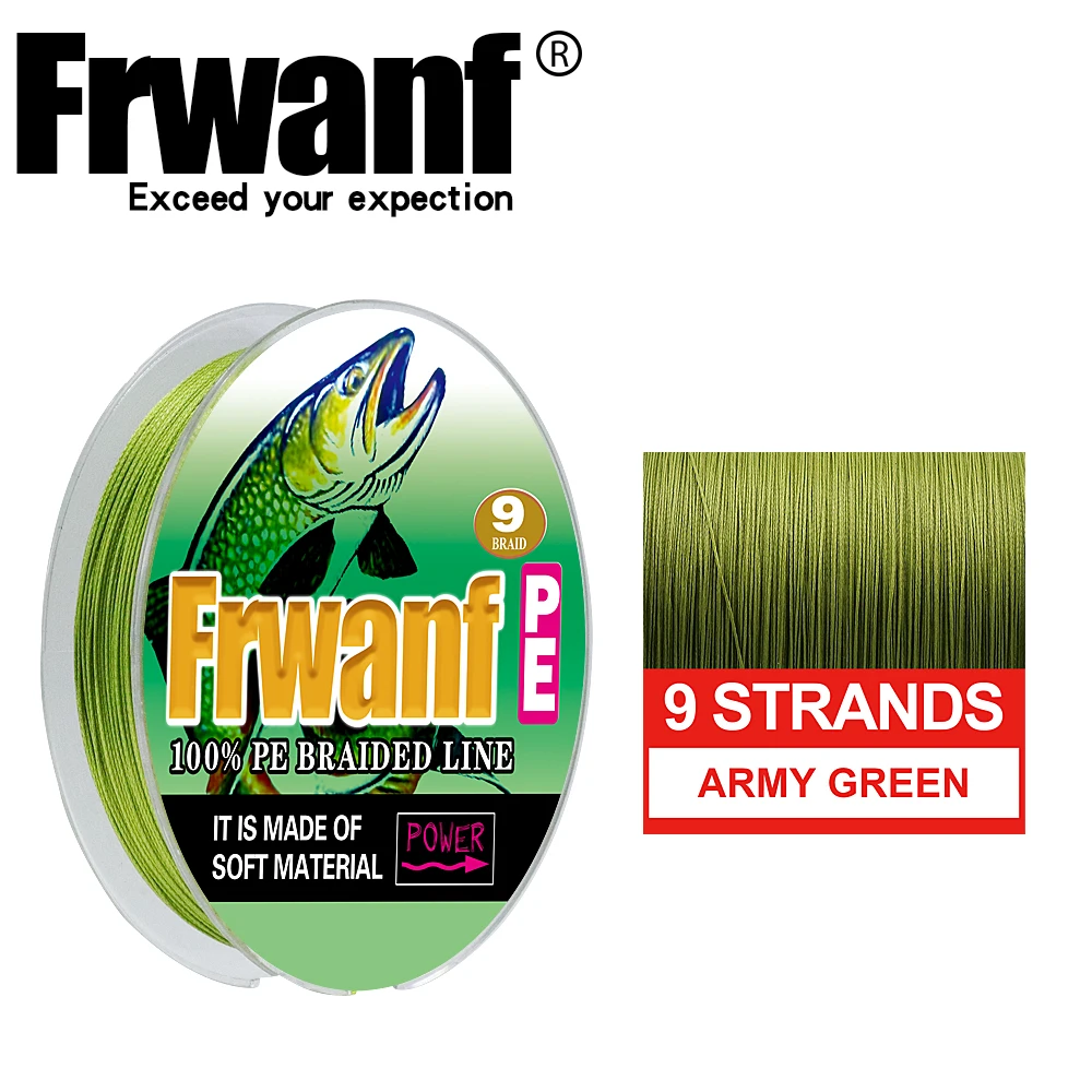 Frwanf 300M PE Fishing Line 9 Strand Weaves Multifilament Super Strong Carp Fishing Line 15-160LB wire tackle rought toughness
Frwanf 300M PE Fishing Line 9 Strand Weaves Multifilament Super Strong Carp Fishing Line 15-160LB wire tackle rought toughness