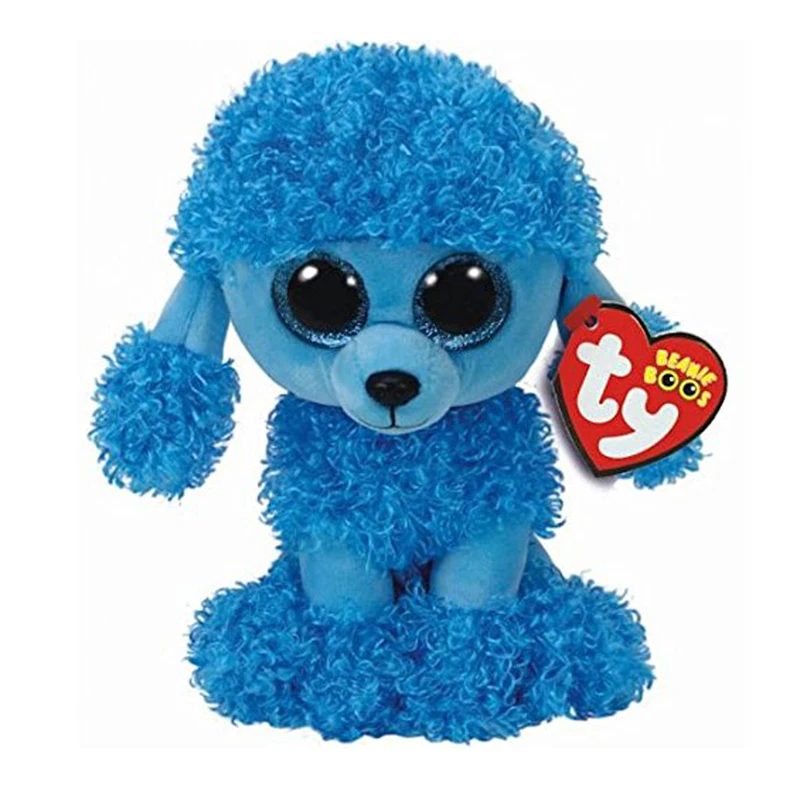Ty Beanie Boos Mandy the Blue Poodle Dog Plush Toy Animal 15cm