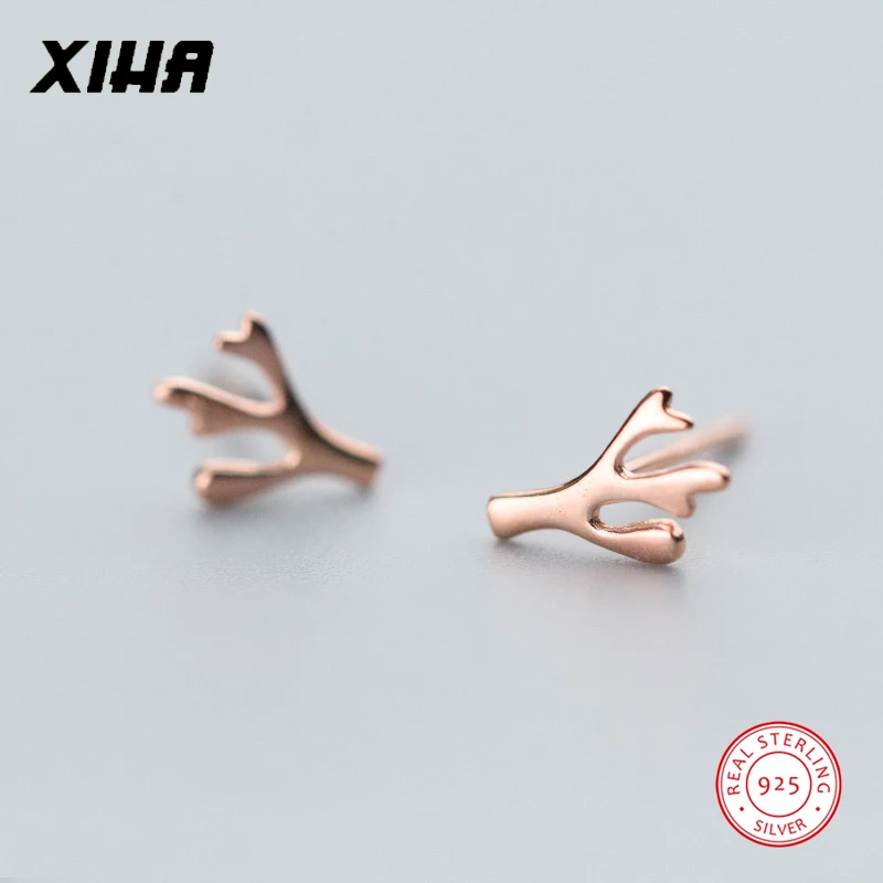 XIHA Genuine 925 Sterling Silver Earrings for Women Rose Gold Color Animal Deer Antler Stud Earring Simple Tiny Kid Jewelry
XIHA Genuine 925 Sterling Silver Earrings for Women Rose Gold Color Animal Deer Antler Stud Earring Simple Tiny Kid Jewelry