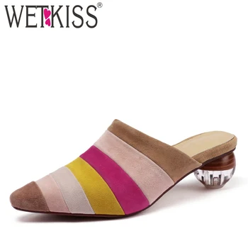 WETKISS Kid Suede Slippers Women Pointed Toe Footwear Casual Slides Shoes Unusual Heels Transparent Mules Shoes Woman Summer
WETKISS Kid Suede Slippers Women Pointed Toe Footwear Casual Slides Shoes Unusual Heels Transparent Mules Shoes Woman Summer