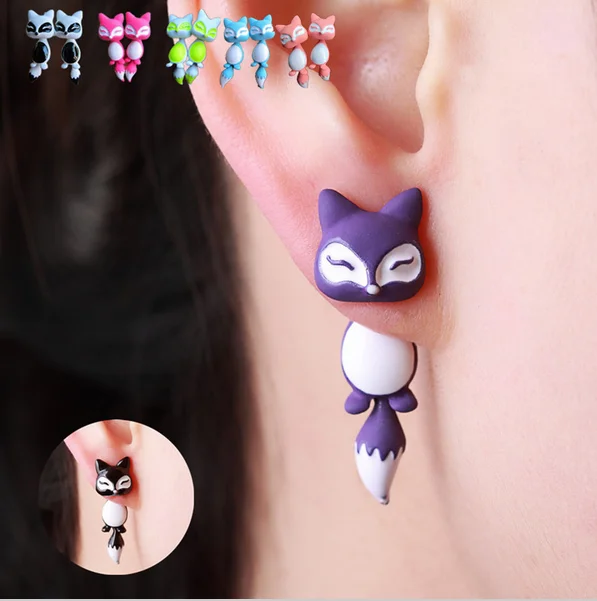 New Fashion Yellow Purple Black Animal Cute Fox Stud Earrings For Women Jewelry Gifts
New Fashion Yellow Purple Black Animal Cute Fox Stud Earrings For Women Jewelry Gifts