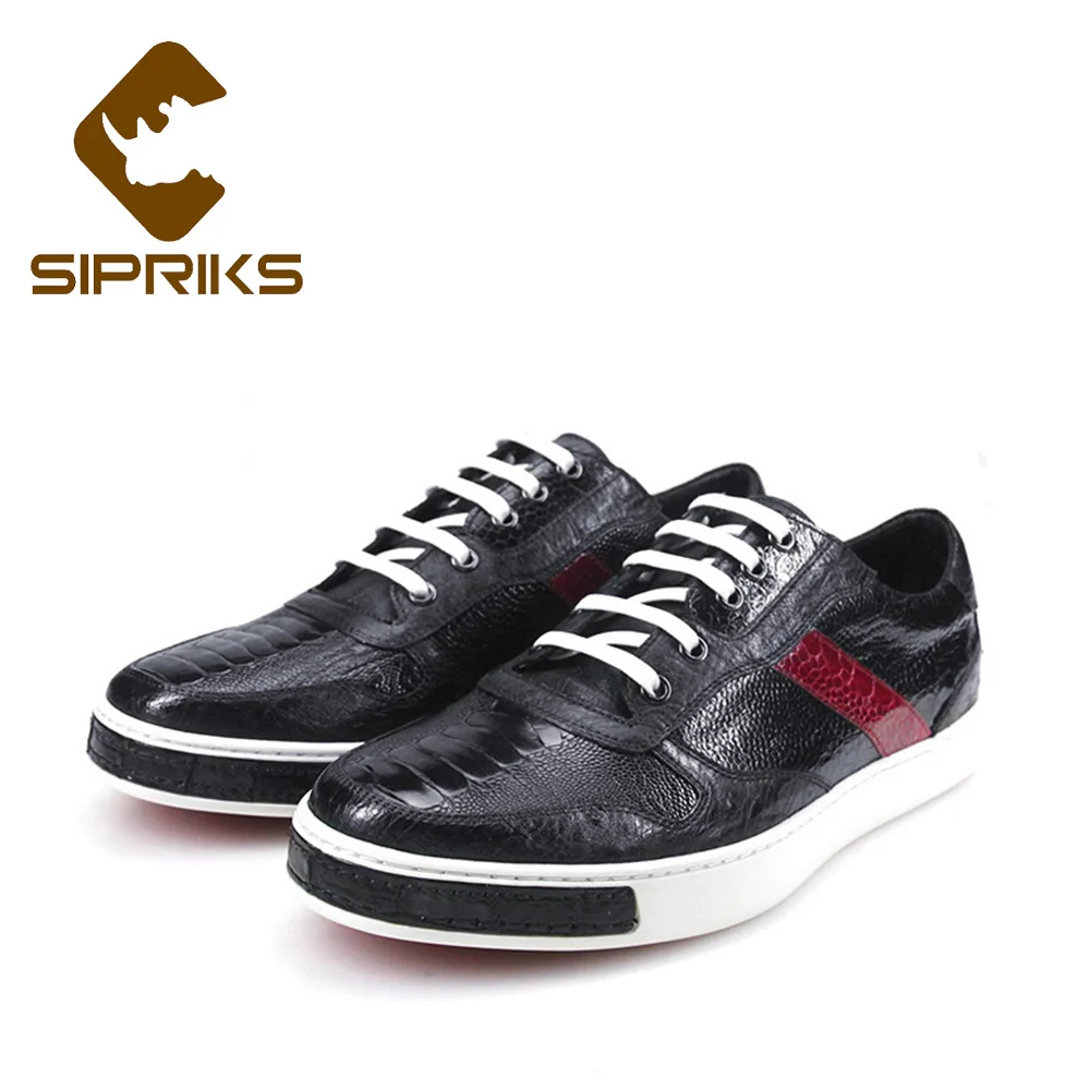 Sipriks Mens Ostrich Skin Black Casual Sneakers Fashion Spring Flats Men'S Leisure Shoes Red Brown Flat-Bottomed Shoes New 2018
Sipriks Mens Ostrich Skin Black Casual Sneakers Fashion Spring Flats Men'S Leisure Shoes Red Brown Flat-Bottomed Shoes New 2018