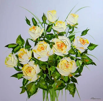 Modern handmade painting by knife white rose on oil canvas for living room decor and wallpaper
Modern handmade painting by knife white rose on oil canvas for living room decor and wallpaper