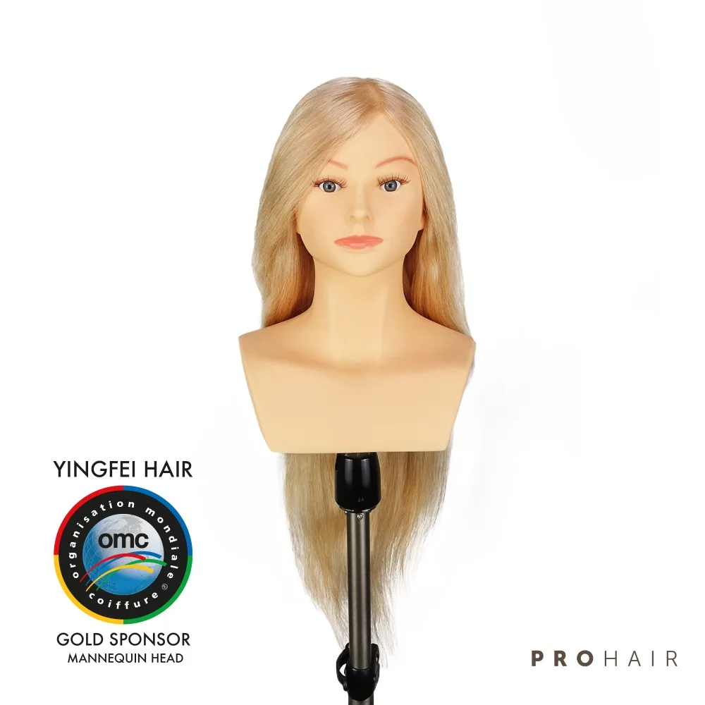 PROHAIR OMC Approved 60CM 24'' 100% Human Hair Light Blond Competition Head Hairdressing Mannequin Doll Head for Hairdressers
PROHAIR OMC Approved 60CM 24'' 100% Human Hair Light Blond Competition Head Hairdressing Mannequin Doll Head for Hairdressers