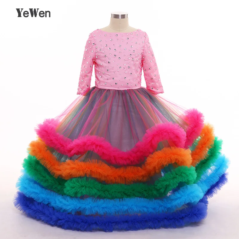 YeWen 2020 colorful cloud Tulle Flower Girl Dress 3/4 Sleeveles Ball Gown for Weddings Girl Party Communion Dress Pageant Gown
YeWen 2020 colorful cloud Tulle Flower Girl Dress 3/4 Sleeveles Ball Gown for Weddings Girl Party Communion Dress Pageant Gown