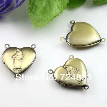 20mm Vintage Antique Bronze tone Brushed Heart Wish Box Prayer Photo Locket Frame Pendant w/ 3 Loops European Charms
20mm Vintage Antique Bronze tone Brushed Heart Wish Box Prayer Photo Locket Frame Pendant w/ 3 Loops European Charms